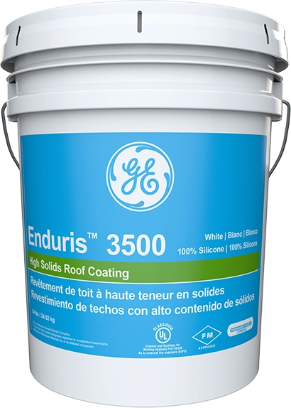 GE Enduris 3500 high-solids silicone roof coating pail